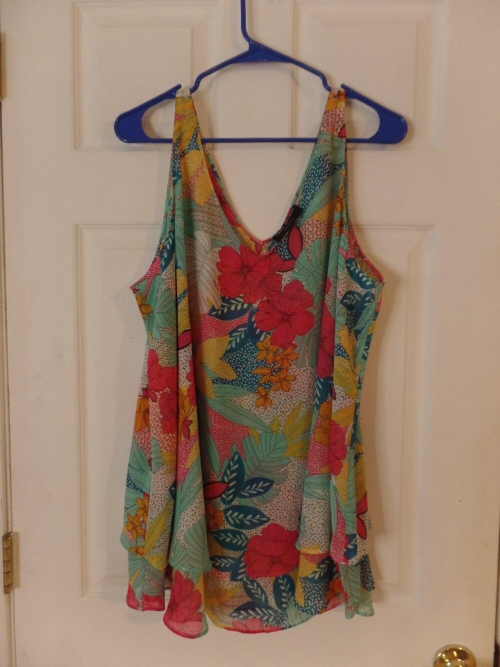Lane Bryant 18 18W Double Layer Chiffon Swing Camisole Shell Sleeveless Tank Top